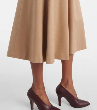 Max Mara Womens Camel Geneve A-line Wool Midi Skirt In Brown