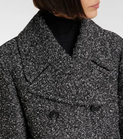 Sportmax Olaf Double Breast Wool Blend Short Coat In Gray