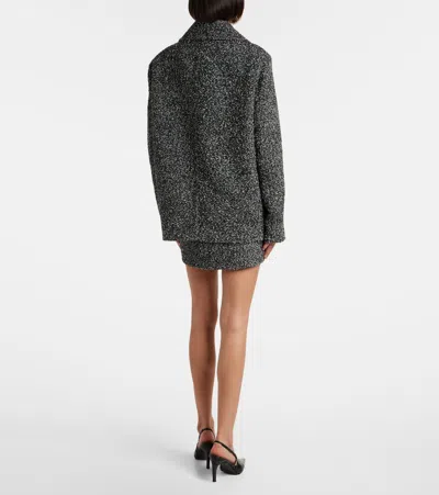 Sportmax Olaf Double Breast Wool Blend Short Coat In Gray