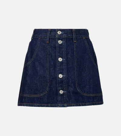 Citizen Of Humanity Curved Pocket Mini Skirt In Amherst In Blue