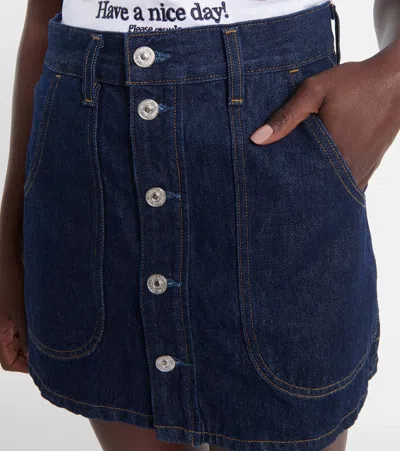 Citizen Of Humanity Curved Pocket Mini Skirt In Amherst In Blue