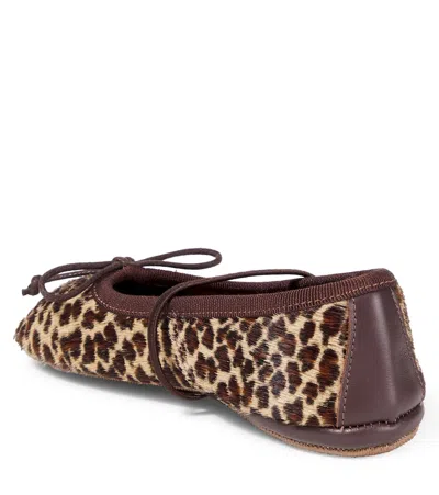 Pèpè Leopard-print Calf Hair Ballet Flats In Multi
