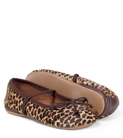 Pèpè Leopard-print Calf Hair Ballet Flats In Multi