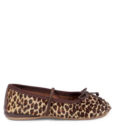 Pèpè Leopard-print Calf Hair Ballet Flats In Multi