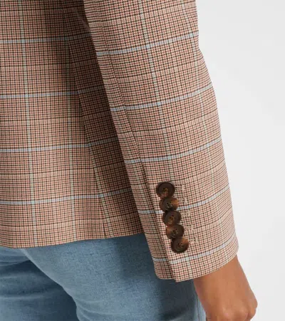 Veronica Beard Orrin Windowpane Plaid Collarless Jacket In Neutral