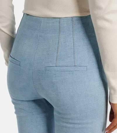 Veronica Beard Flared Hawthorne Trousers In Blue