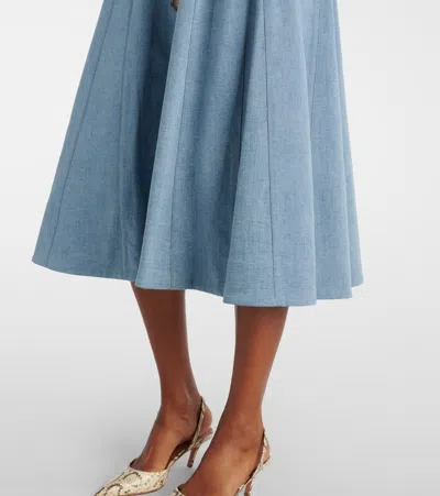 Veronica Beard Button-front Sleeveless Midi Dress In Blue