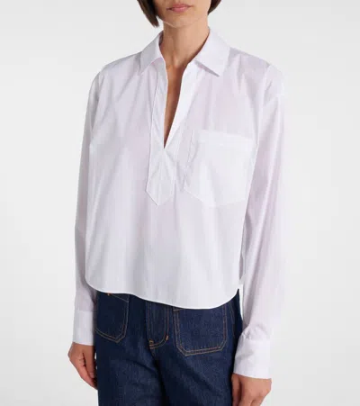 Veronica Beard Khai Cotton-blend Poplin Shirt In White