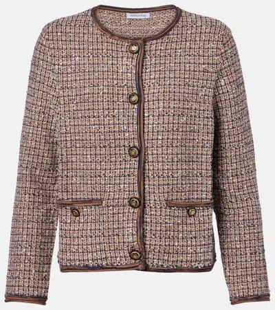 Veronica Beard Brisa Tweed Button-front Jacket In Brown