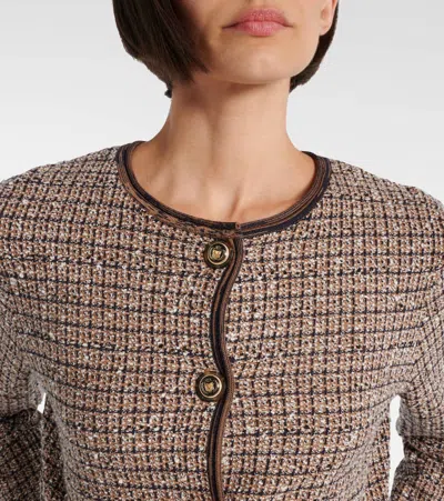 Veronica Beard Brisa Tweed Button-front Jacket In Brown