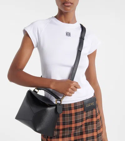 Loewe Small Puzzle Bag In Soft Grained Calfskin In Blue