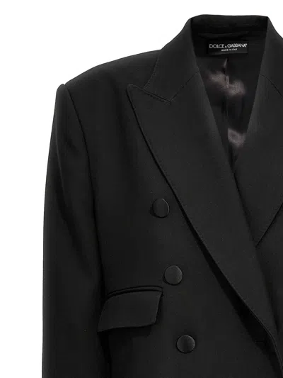 Dolce & Gabbana Long Tuxedo Coat Coats And Trench Coats Black In Schwarz