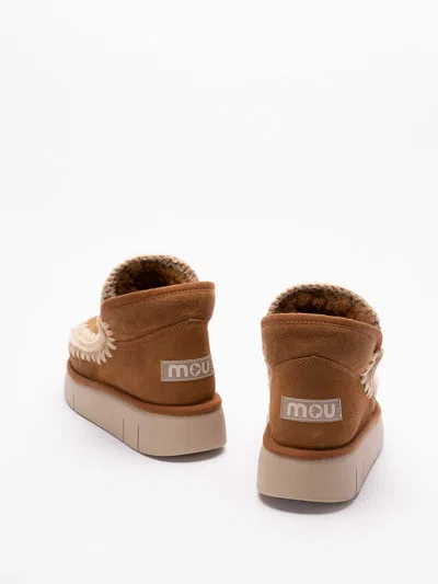 Mou Eskimo Brown Slip-on Boots With Rear Logo In Suede Woman