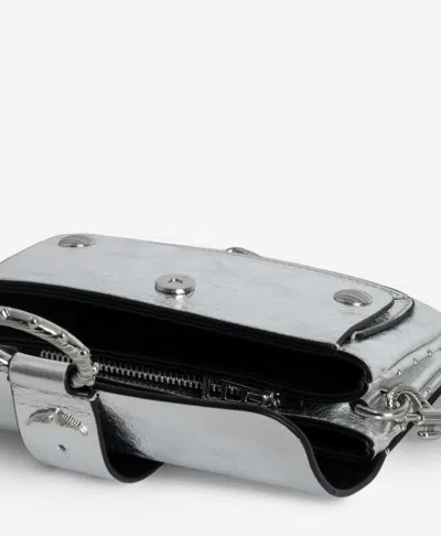 Zadig & Voltaire Metallic Leather Crossbody Bag In Gray