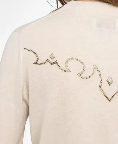 Zadig & Voltaire Womens Ecru Miss Round-neck Skull-embellished Cashmere Jumper In Neutral