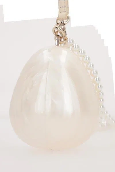 Simone Rocha Micro Egg Perspex Shoulder Bag In Neutral