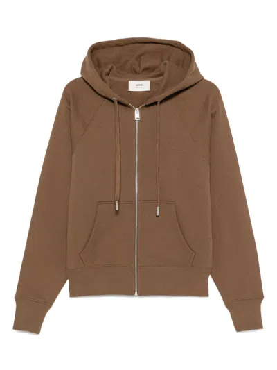 Ami Alexandre Mattiussi Ami Paris Sweatshirt Adc Hoodie With Zip Clothing In Brown
