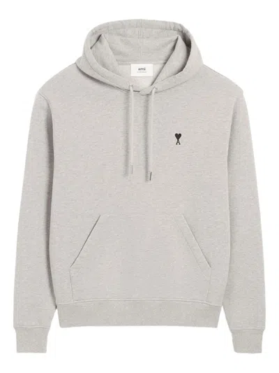 Ami Alexandre Mattiussi Ami Paris Ami Paris Grey Cotton Ami De Coeur Hoodie In Gray
