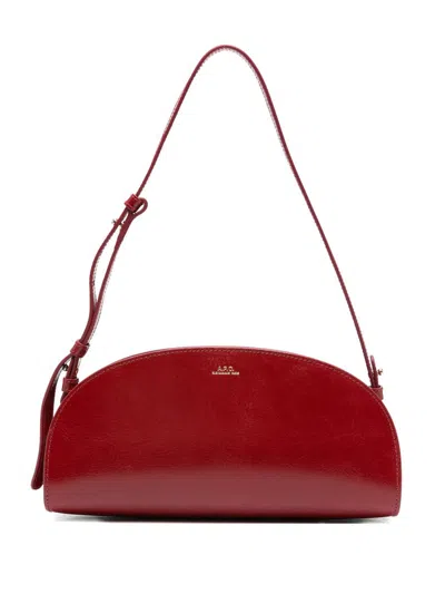 Apc A.p.c. Sac Demi-lune Shoulder Bags In Red