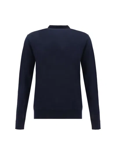 Golden Goose Long-sleeve Knit Polo Shirt In Blue