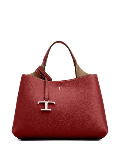 Tod's Leather Micro Hand Bags In Red