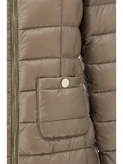 Herno Quilted Padded High Collar Down Jacket In Gray