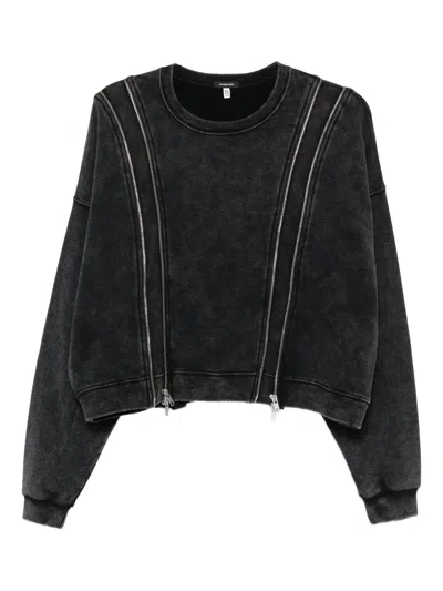 R13 Zippered Crewneck Clothing In Black