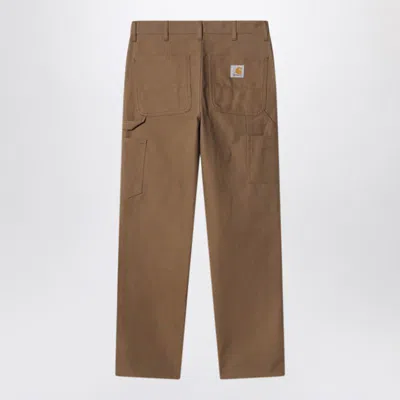 Carhartt Hamilton Organic Cotton Trousers With Knee Patch In Brown