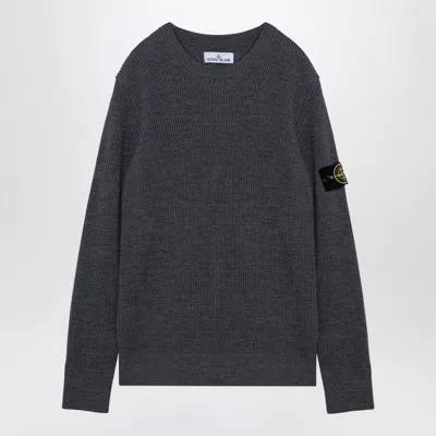 Stone Island Ribbed Sweater In In Gray