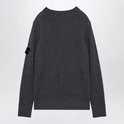 Stone Island Ribbed Sweater In In Gray