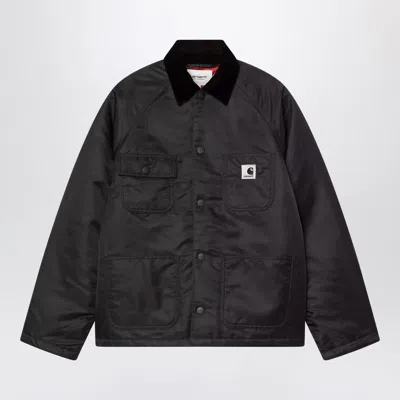 Carhartt Wip Alumni Chore Coat Jacket In Black Nylon In Black