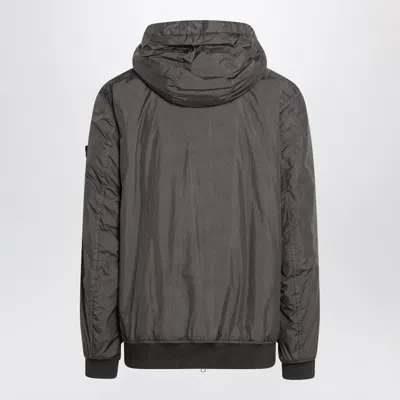 Stone Island Dark Grey Zip-up Nylon Jacket Men In Gray