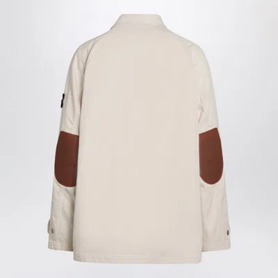 Stone Island Ivory Parka In Cotton In White
