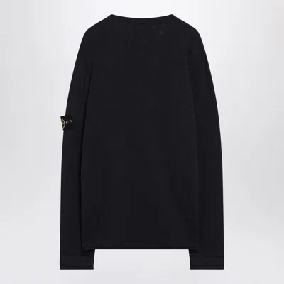 Stone Island Navy Cotton-blend T-shirt In Black