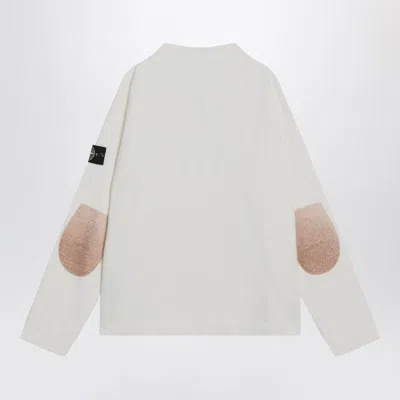Stone Island Crater Neck Cotton Sweatshirt In White