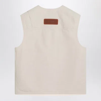 Stone Island Ivory Cotton Vest In Neutral