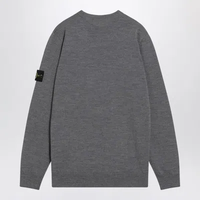 Stone Island Logo Patch Crewneck Jumper In Gray
