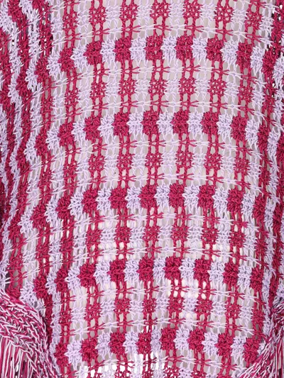 Giada Benincasa Stripe-pattern Fringed-hem Scarf In Purple