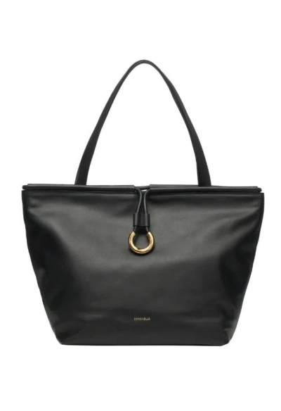 Coccinelle Leather Tote Bag In Black