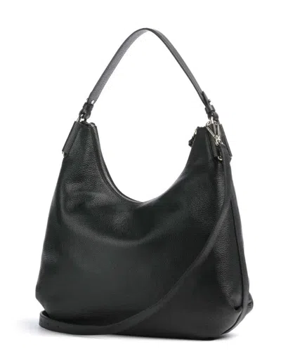 Coccinelle Malory Grained-leather Shoulder Bag In Black