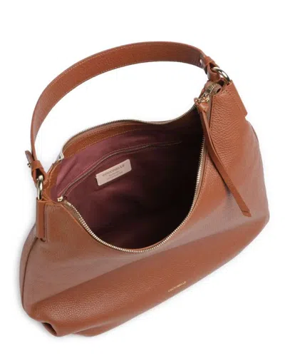 Coccinelle Rebekka Zip-up Shoulder Bag In Brown