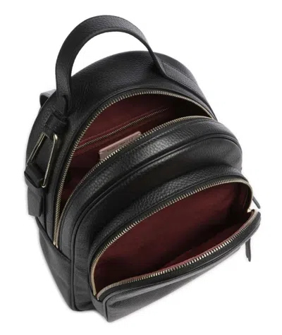 Coccinelle Leather Backpack With A Granular Texture In Black