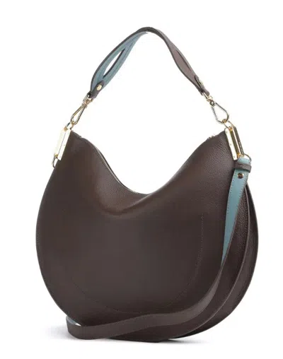 Coccinelle Half-moon Zip-top Bag In Brown