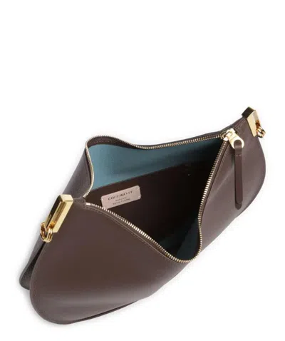 Coccinelle Half-moon Zip-top Bag In Brown