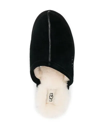 Ugg Mens Cushioned Footbed Suede Slide Slippers In Black