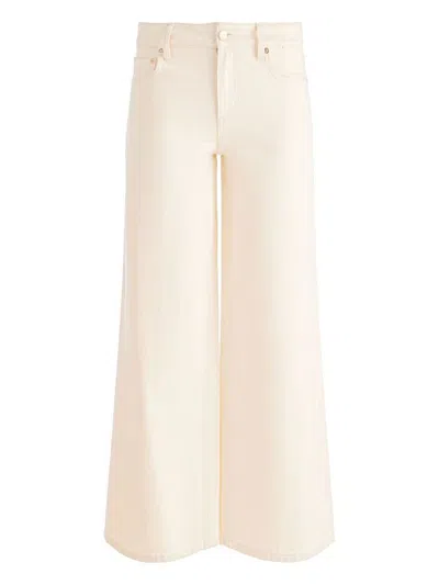 Alice And Olivia Wide-leg Cropped Jeans In White