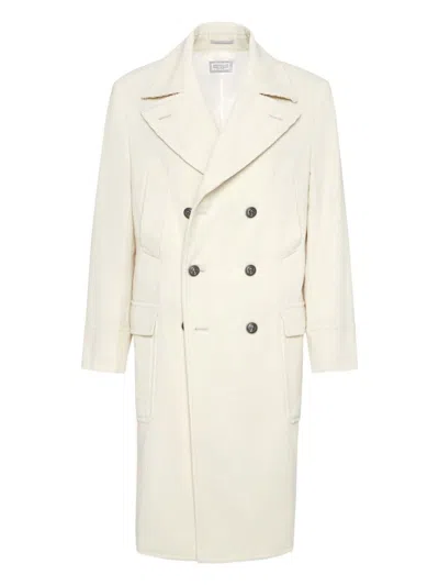 Brunello Cucinelli One-and-a-half-breasted Coat In Gray