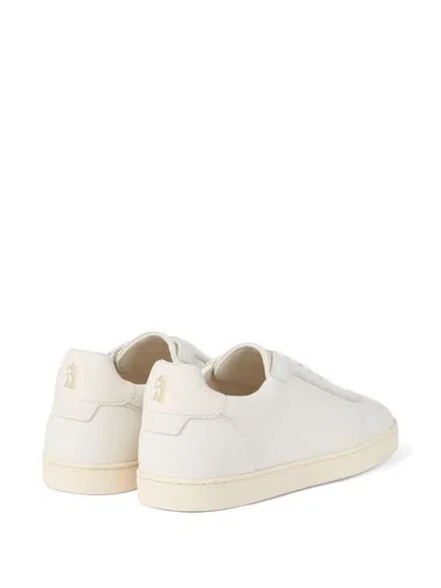 Brunello Cucinelli Smooth Leather Sneakers With Minimalist Design In Neutral