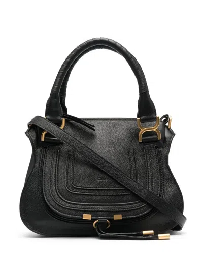 Chloé Women Marcie Small Leather Handbag In Black