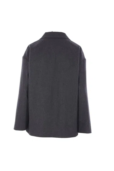 Alberto Biani Single-breasted Wool Blazer In Gray
